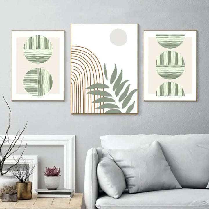 Minimalistisk Bohemsk Botanisk Veggkunst Fint Kunst Lærredstrykk Nøytral Farge Galleri Veggbilder For Stue | Skanto