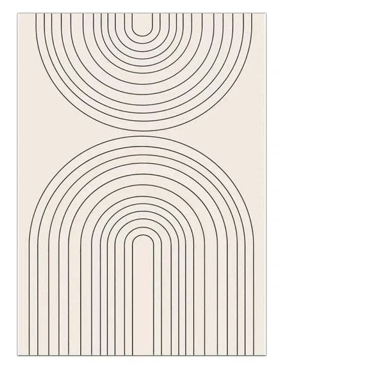 Minimalistisk geometrisk sol-måne veggkunst fine kunst lerretstrykk moderne abstrakte plakater for stue spisestue kunstdekorasjon | Skanto