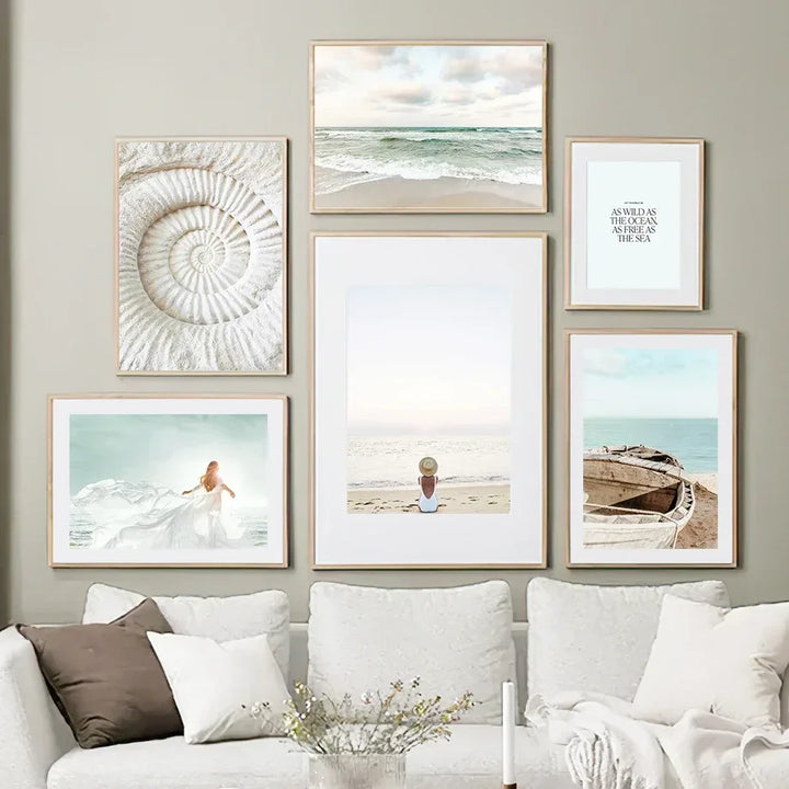 Minimalistisk livsstil Strand Landskap Veggkunst Fine Art Lerrettrykk Galleri Veggmalerier av ro for stuen Skandinavisk interiør | Skanto