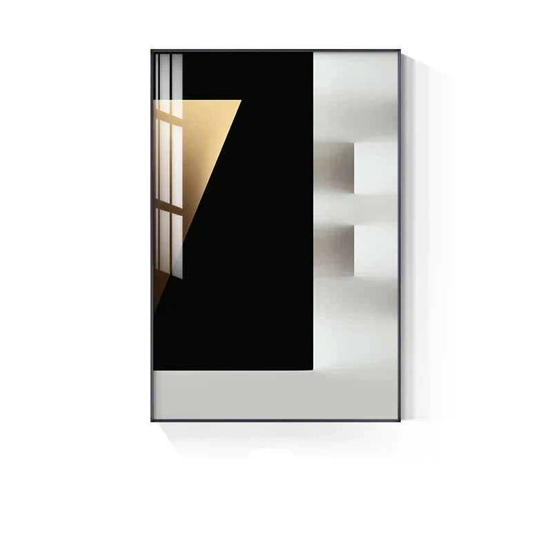 Minimalistisk moderne estetikk abstrakt geometrisk veggkunst Fine Art lerrettrykk bilder for moderne leilighet-stuer hjemmekontor dekor | Skanto