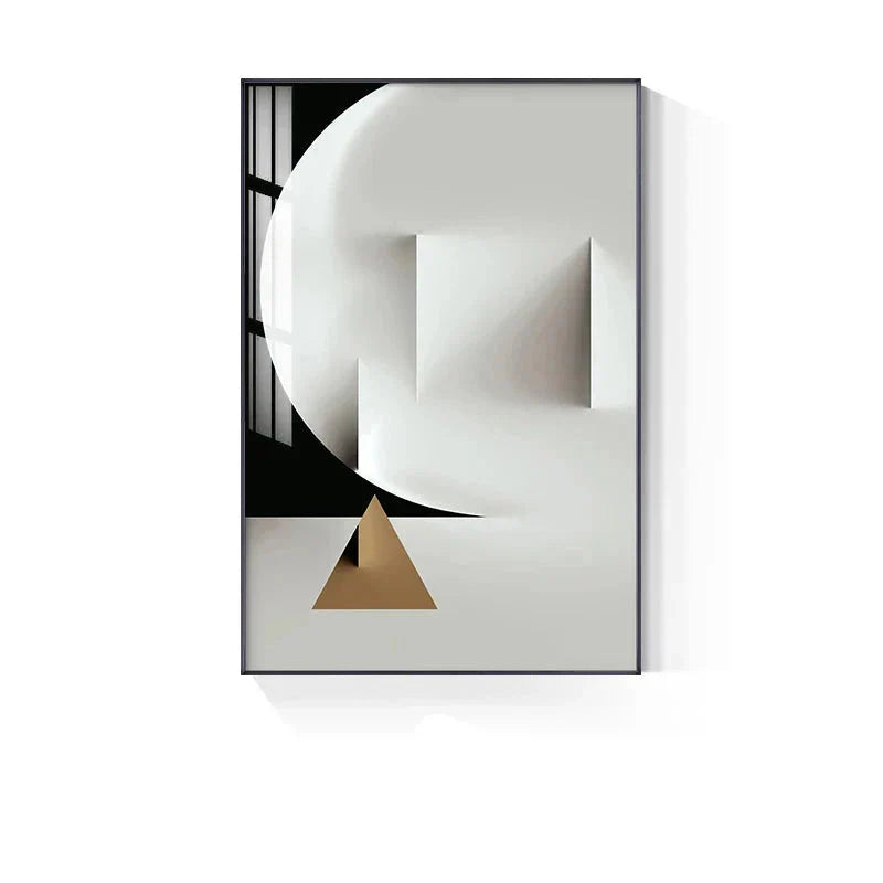 Minimalistisk moderne estetikk abstrakt geometrisk veggkunst Fine Art lerrettrykk bilder for moderne leilighet-stuer hjemmekontor dekor | Skanto