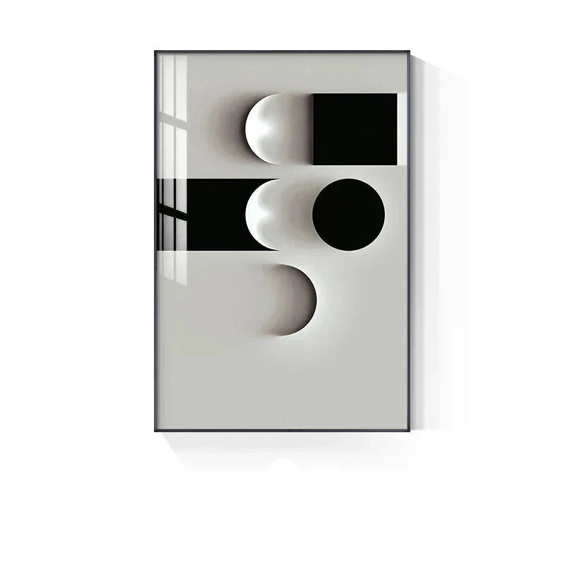 Minimalistisk moderne estetikk abstrakt geometrisk veggkunst Fine Art lerrettrykk bilder for moderne leilighet-stuer hjemmekontor dekor | Skanto