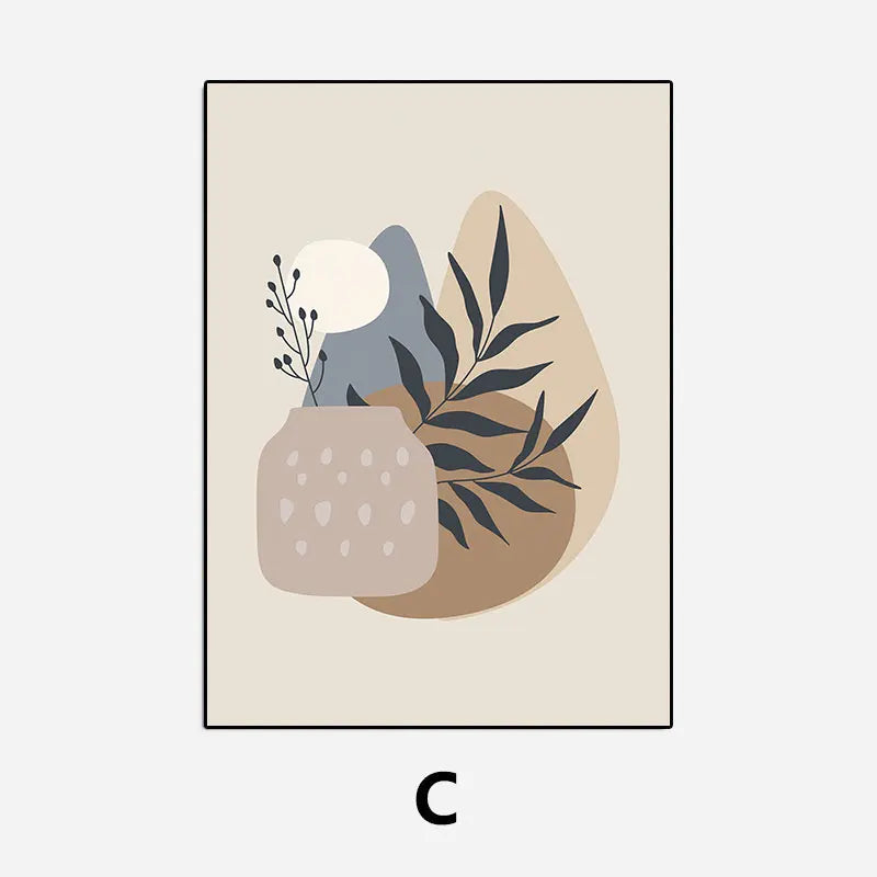 Minimalistisk naturlig stilleben veggkunst Fine Art lerretsutskrifter nøytrale farger nordiske bilder for stue spisestue soverom kunst dekor | Skanto