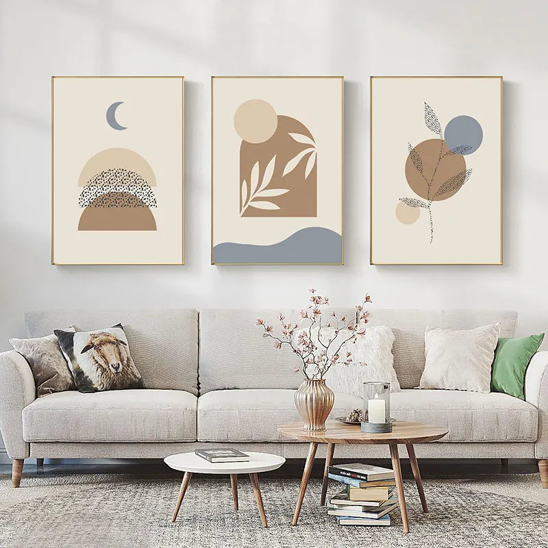 Minimalistisk naturlig stilleben veggkunst Fine Art lerretsutskrifter nøytrale farger nordiske bilder for stue spisestue soverom kunst dekor | Skanto