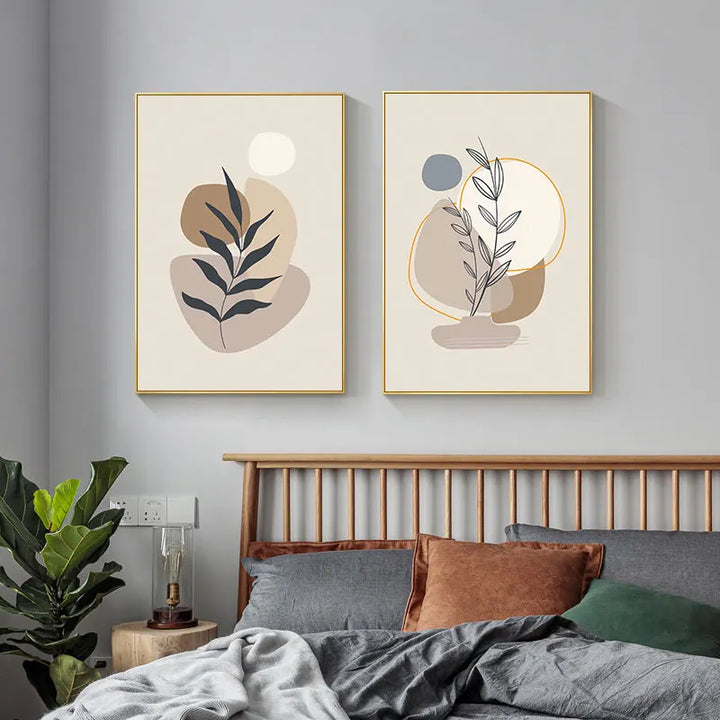 Minimalistisk naturlig stilleben veggkunst Fine Art lerretsutskrifter nøytrale farger nordiske bilder for stue spisestue soverom kunst dekor | Skanto