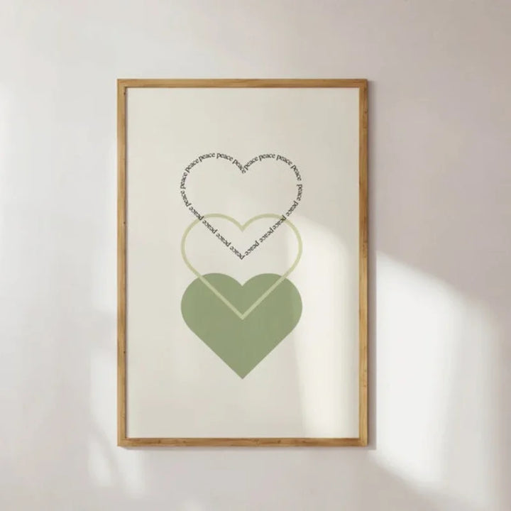 Minimalistisk Fredselskende Hjerter Veggkunst Fine Art Lerret Utskrifter Enkle inspirerende Sitater Plakat Bilde for Stue Soverom Dekor | Skanto
