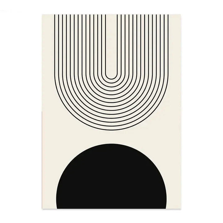 Minimalistisk Sol Måne Linjekunst Veggkunst Fine Art Lerretstrykk Nøytrale Farger Galleri Veggbilder For Moderne Stue Skandinavisk Innredning | Skanto