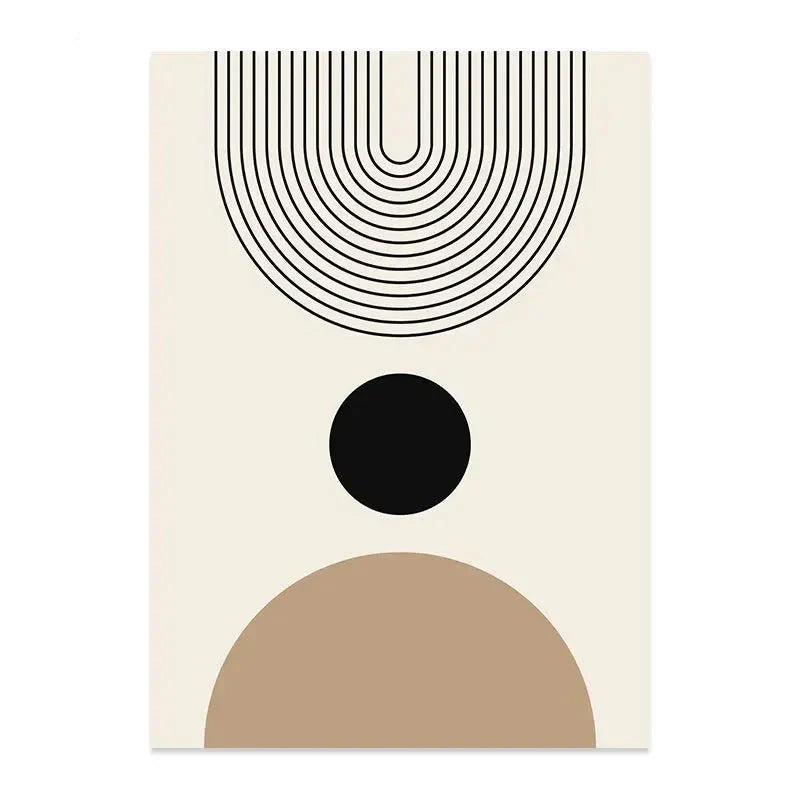 Minimalistisk Sol Måne Linjekunst Veggkunst Fine Art Lerretstrykk Nøytrale Farger Galleri Veggbilder For Moderne Stue Skandinavisk Innredning | Skanto