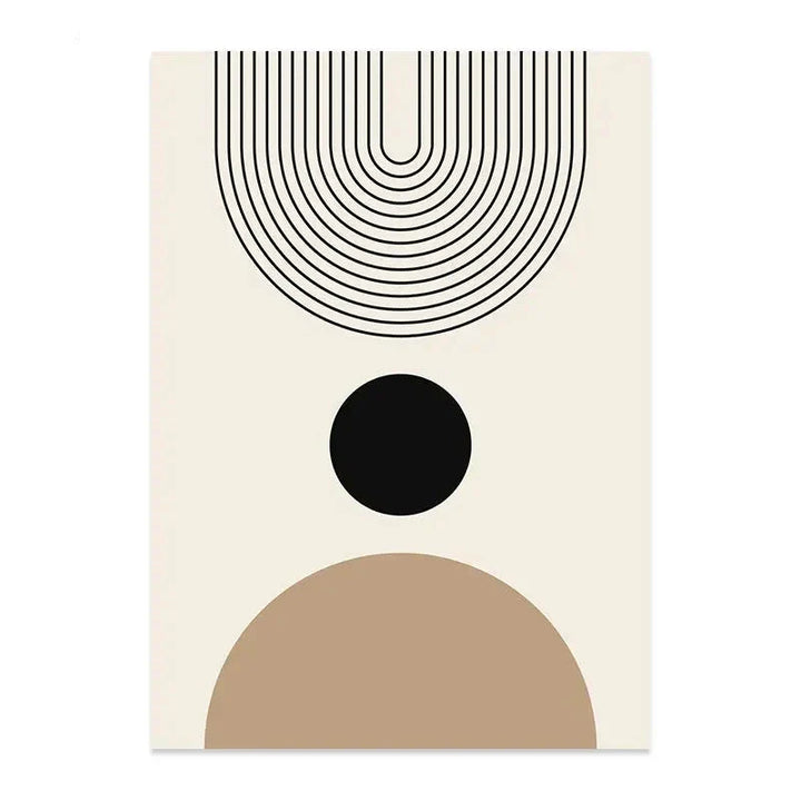 Minimalistisk Sol Måne Linjekunst Veggkunst Fine Art Lerretstrykk Nøytrale Farger Galleri Veggbilder For Moderne Stue Skandinavisk Innredning | Skanto