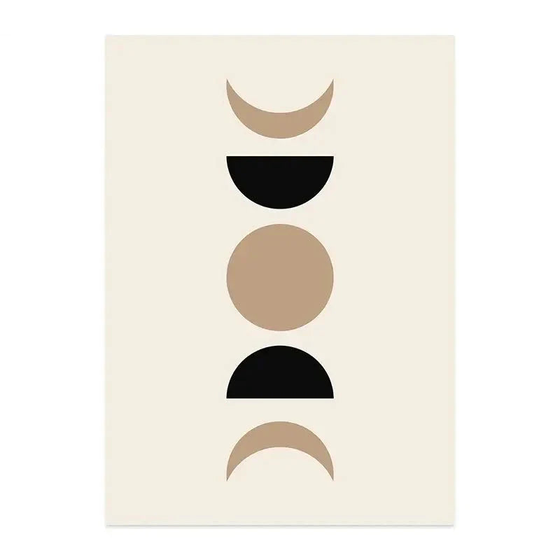 Minimalistisk Sol Måne Linjekunst Veggkunst Fine Art Lerretstrykk Nøytrale Farger Galleri Veggbilder For Moderne Stue Skandinavisk Innredning | Skanto