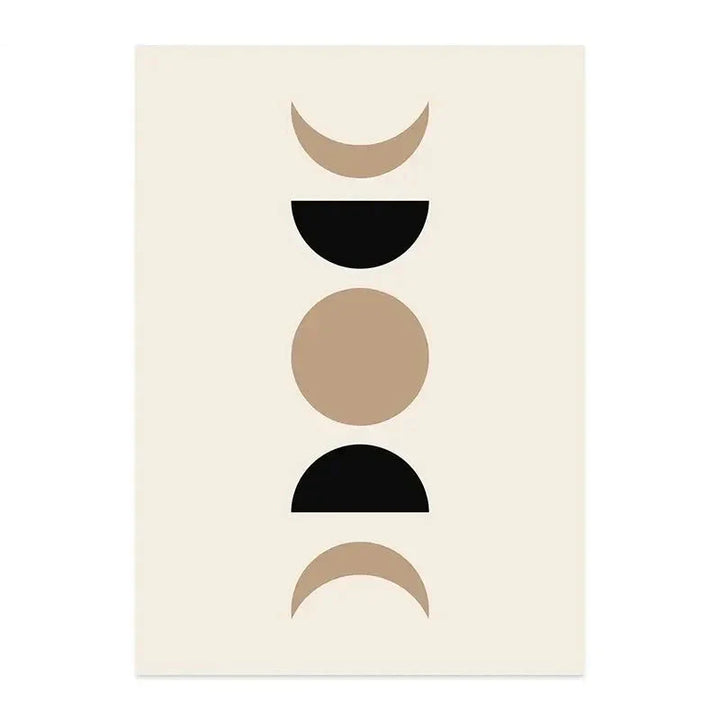 Minimalistisk Sol Måne Linjekunst Veggkunst Fine Art Lerretstrykk Nøytrale Farger Galleri Veggbilder For Moderne Stue Skandinavisk Innredning | Skanto