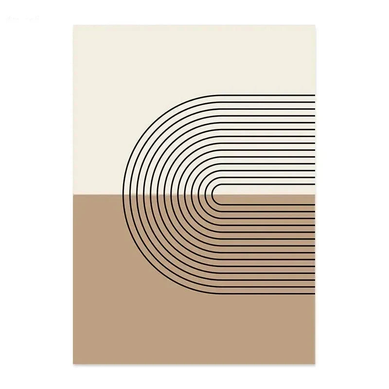 Minimalistisk Sol Måne Linjekunst Veggkunst Fine Art Lerretstrykk Nøytrale Farger Galleri Veggbilder For Moderne Stue Skandinavisk Innredning | Skanto