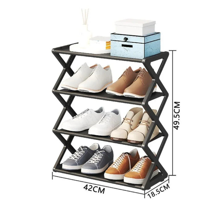 Skanto | Minimalist 4-lags sko hylle – Kompakt, moderne og miljøvennlig sko stativ