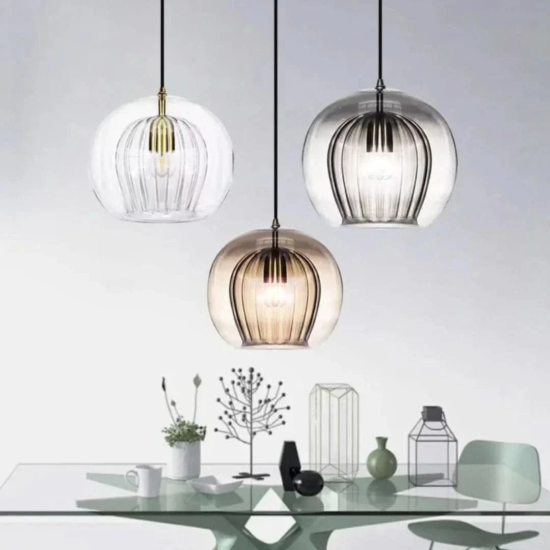 Skanto | TimberGlow - Moderne Glass Pendellampe