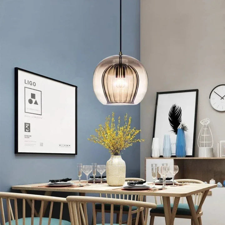 Skanto | TimberGlow - Moderne Glass Pendellampe