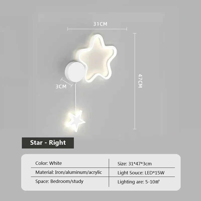 LumiDroom - Magisk Vegglampe med Stjerner og Måne Skanto