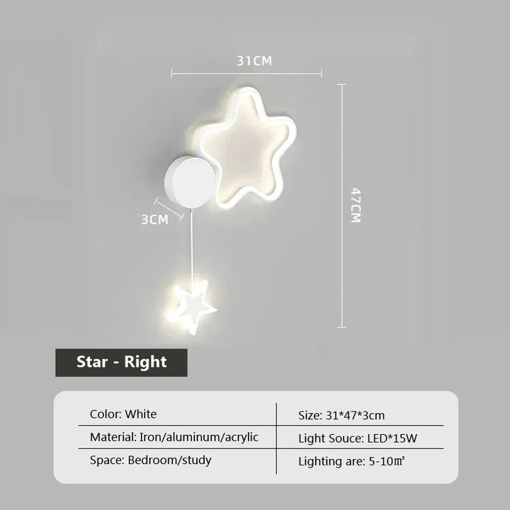 LumiDroom - Magisk Vegglampe med Stjerner og Måne Skanto