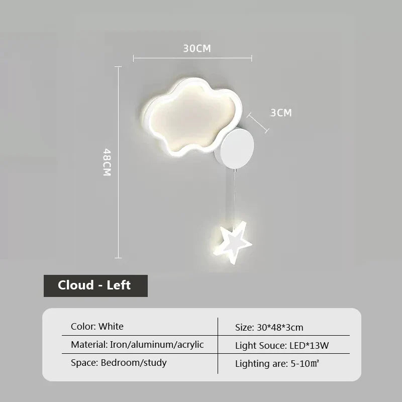 LumiDroom - Magisk Vegglampe med Stjerner og Måne Skanto