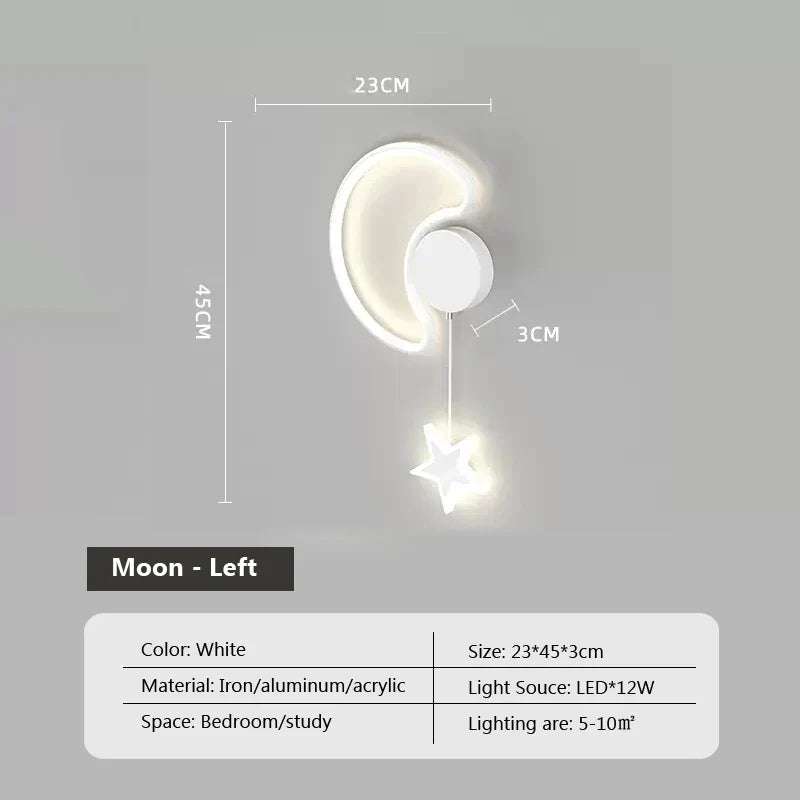 LumiDroom - Magisk Vegglampe med Stjerner og Måne Skanto