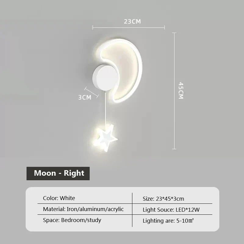 LumiDroom - Magisk Vegglampe med Stjerner og Måne Skanto