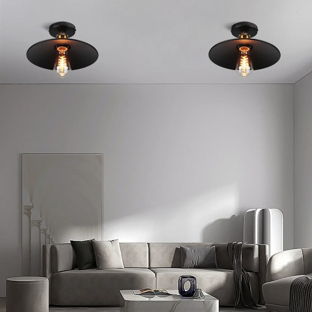 Vintage taklampe i industriell stil, metallampe for stue eller soverom, LED-kompatibel | Skanto