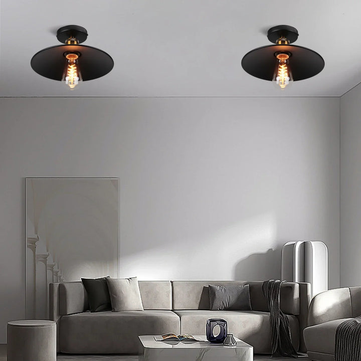 Vintage taklampe i industriell stil, metallampe for stue eller soverom, LED-kompatibel | Skanto