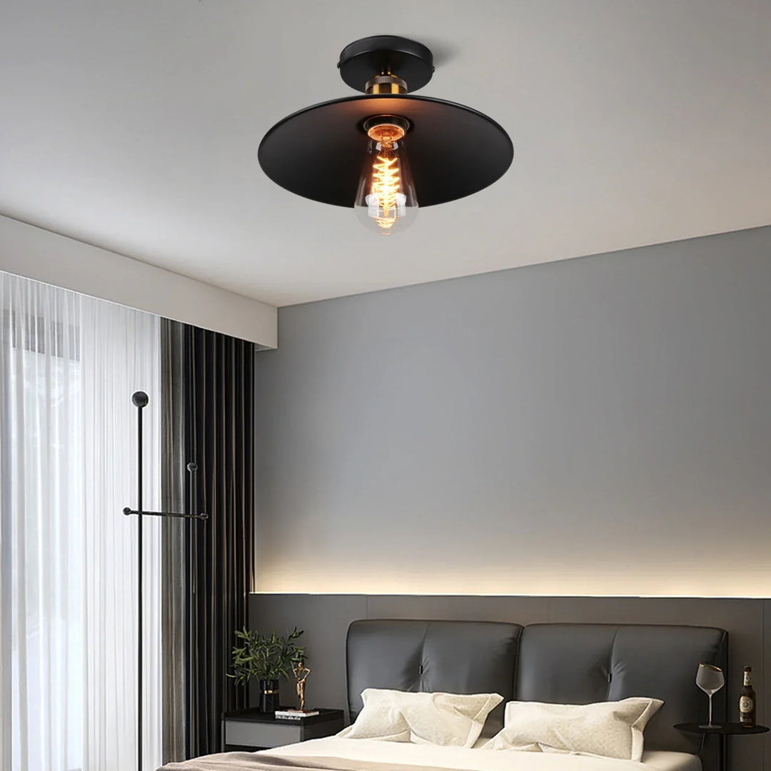 Vintage taklampe i industriell stil, metallampe for stue eller soverom, LED-kompatibel | Skanto