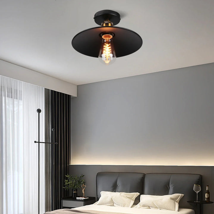 Vintage taklampe i industriell stil, metallampe for stue eller soverom, LED-kompatibel | Skanto