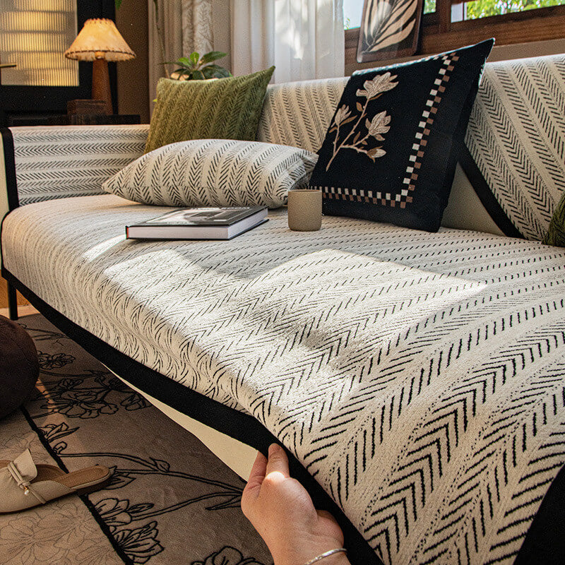Moderne Chenille Stoff Anti-Ripekk Non-Slip Sofaputetrekk | Skanto
