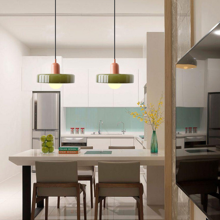 Fargerik Bauhaus-glass pendellampe – Moderne designlampe for stue og spisestue