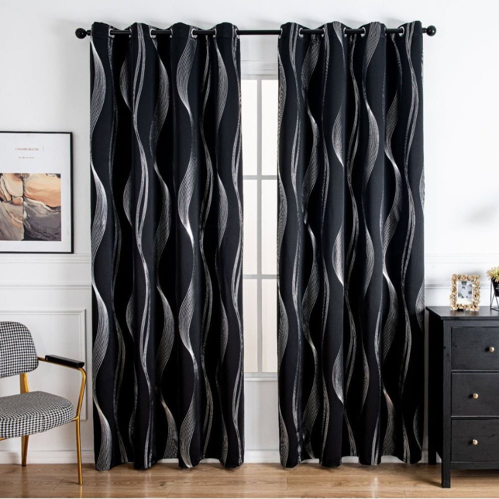 Skanto | Moderne Bølge Mønster Blackout Gardin