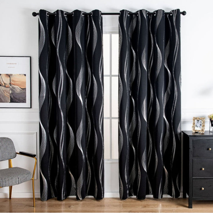 Skanto | Moderne Bølge Mønster Blackout Gardin