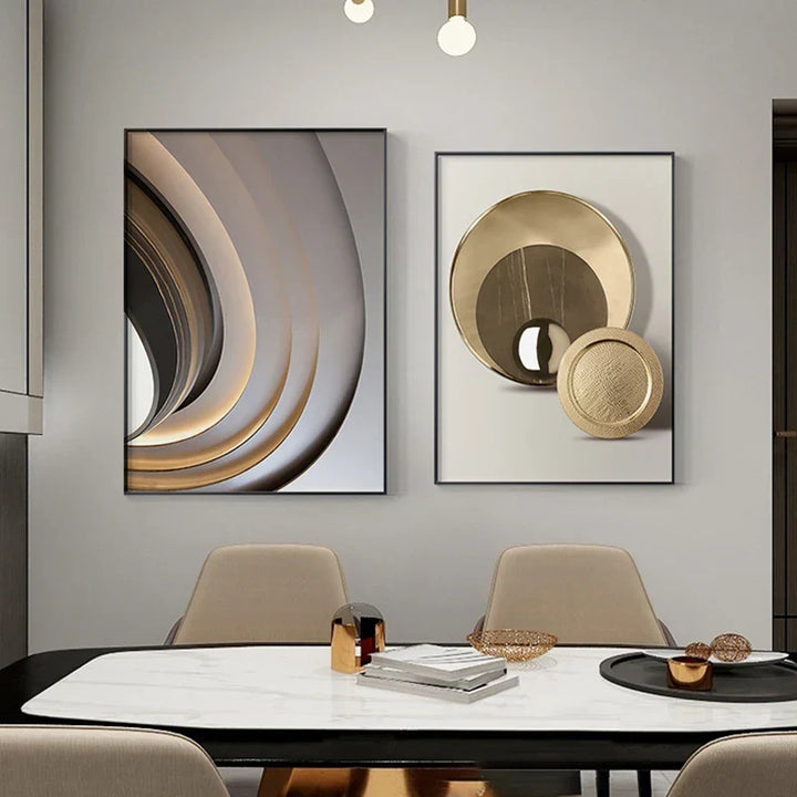 Moderne abstrakt arkitektonisk estetikk vegkunst Fine Art lerrettrykk Minimalistiske futuristiske bilder for moderne loftleilighet stuedekorasjon | Skanto