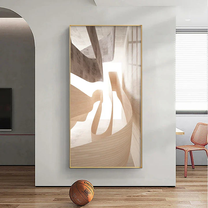 Moderne estetikk Abstrakt arkitektonisk soloppgang veggkunst Fine Art lerretutskrifter bilder for samtidsloft leilighet hjemmekontor foyer kunst dekor | Skanto