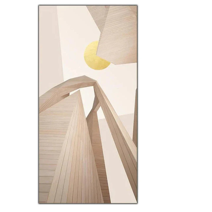 Moderne estetikk Abstrakt arkitektonisk soloppgang veggkunst Fine Art lerretutskrifter bilder for samtidsloft leilighet hjemmekontor foyer kunst dekor | Skanto
