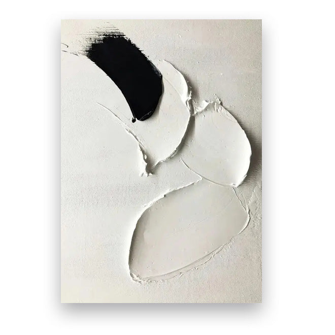 Moderne abstrakte svart-hvitt minimalistisk veggkunst fine art lerretsutskrifter teksturell design bilder for moderne loftleiligheter hjemmekontor dekor | Skanto