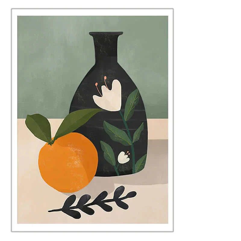 Moderne abstrakt floral vase stilleben veggkunst kunsttrykk fargerike bilder for stue spisestue kjøkkenkunst dekor | Skanto
