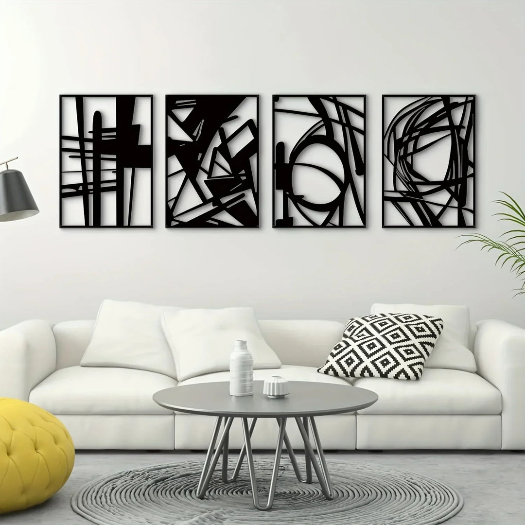 Moderne Abstrakt Jern Kunst Veggkunst 3D Metallskulptur Veggdekorasjon For Stue Spisestue Kreativ Moderne Nordisk Hjemmedekor | Skanto