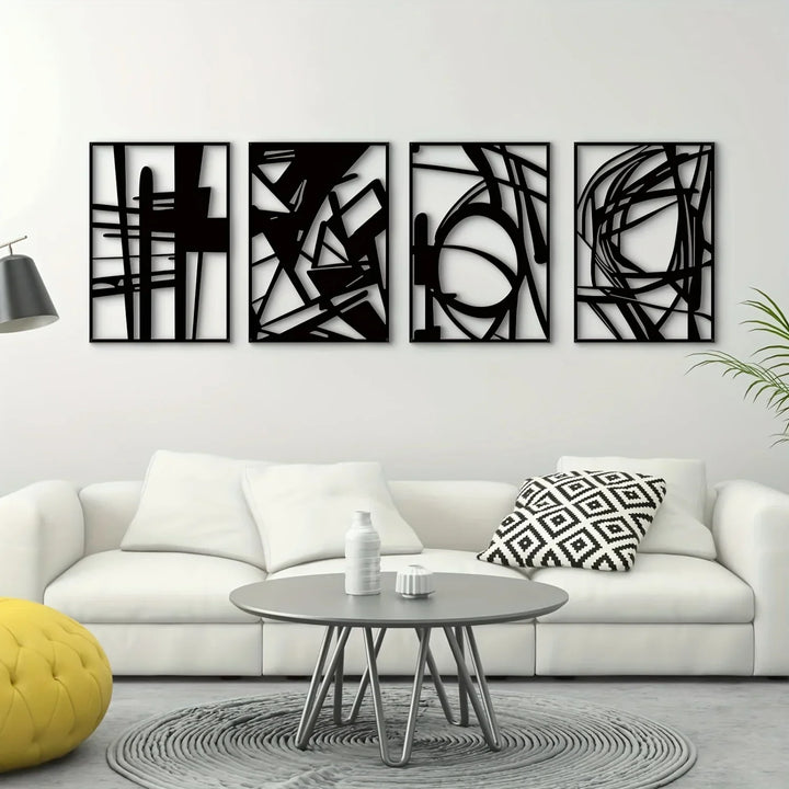 Moderne abstrakt jernkunst veggkunst 3D metallskulptur veggdekorasjon for stue spisestue kreativ moderne nordisk boligkultur | Skanto