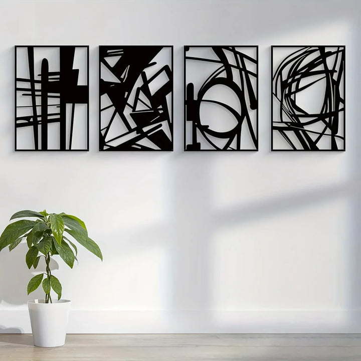 Moderne Abstrakt Jern Kunst Veggkunst 3D Metallskulptur Veggdekorasjon For Stue Spisestue Kreativ Moderne Nordisk Hjemmedekor | Skanto