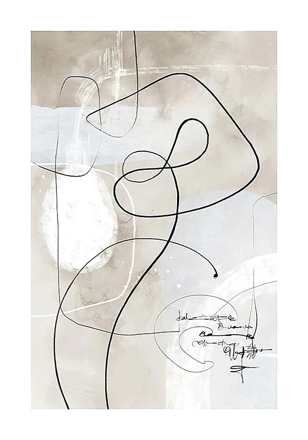 Moderne abstrakte linjekunst figurer kunstgalleri veggkunst fine art lerrettrykk minimalistiske livsstilsbilder for stue soverom kunstdekor | Skanto