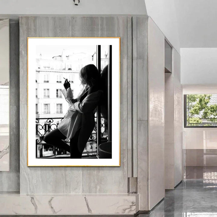 Moderne abstrakte linjekunst figurer kunstgalleri veggkunst fine art lerrettrykk minimalistiske livsstilsbilder for stue soverom kunstdekor | Skanto