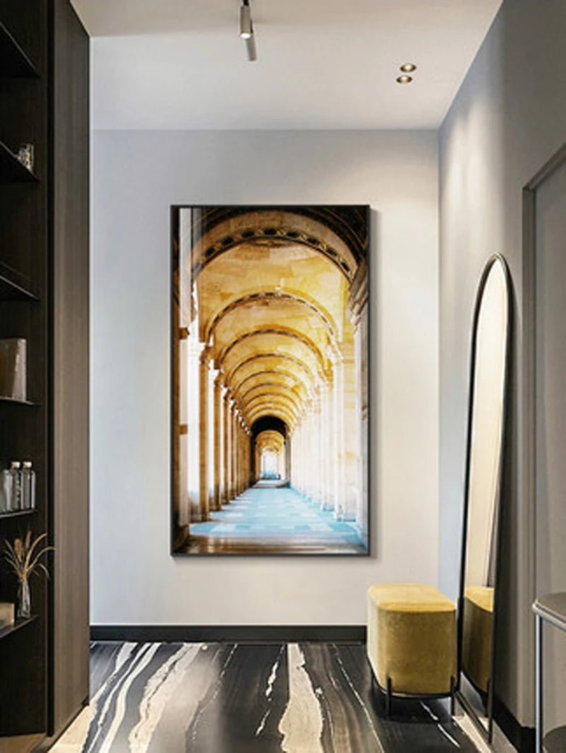 Moderne Abstrakt Minimalistiske Buemotiver Arkitektur Veggkunst Fine Art Lærred Utskrifter Bilder For Inngangshall Foyer Stue Hjemmekontor Dekor | Skanto