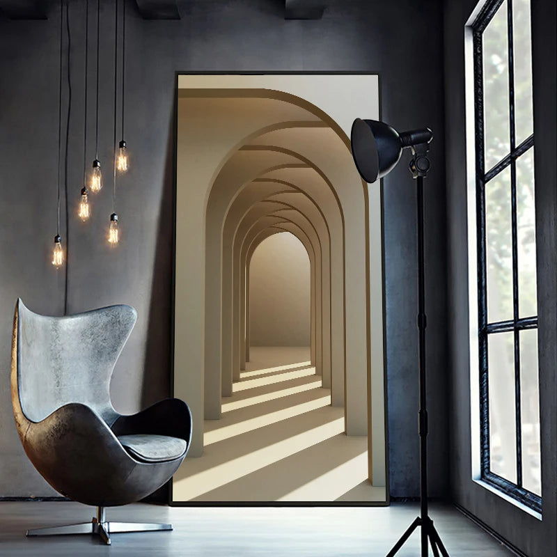 Moderne Abstrakt Minimalistiske Buemotiver Arkitektur Veggkunst Fine Art Lærred Utskrifter Bilder For Inngangshall Foyer Stue Hjemmekontor Dekor | Skanto