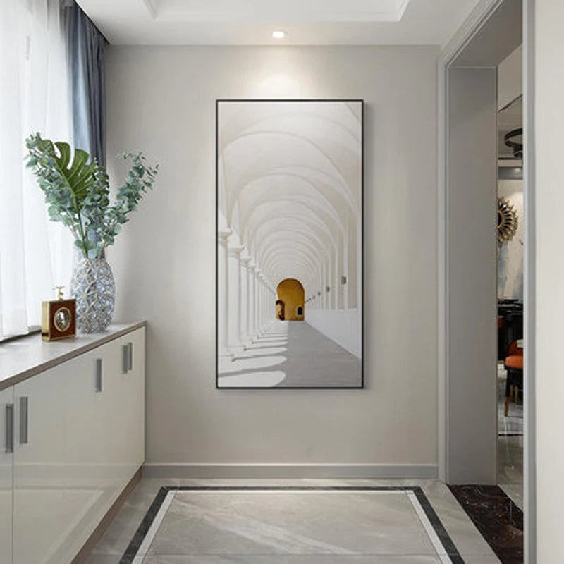 Moderne Abstrakt Minimalistiske Buemotiver Arkitektur Veggkunst Fine Art Lærred Utskrifter Bilder For Inngangshall Foyer Stue Hjemmekontor Dekor | Skanto