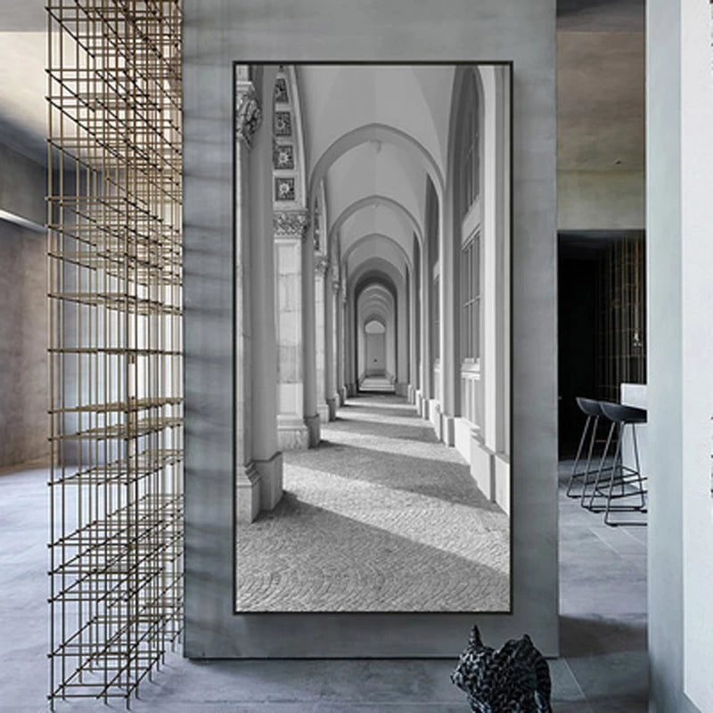Moderne Abstrakt Minimalistiske Buemotiver Arkitektur Veggkunst Fine Art Lærred Utskrifter Bilder For Inngangshall Foyer Stue Hjemmekontor Dekor | Skanto