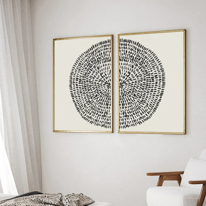 Abstrakte Radiale Punkter Veggkunst Fine Kunst Lerrettrykk Minimalistiske Bilder For Moderne Stue Spisestue Soverom Kunst For Moderne Innredning | Skanto