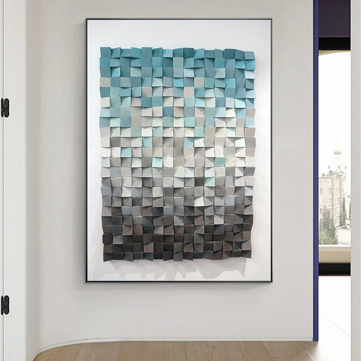 Moderne estetikk 3D-effekt fargeklipp veggkunst Fine Art lerretstrykk abstrakt bilde for stue spisestue hjemmekontor dekor | Skanto