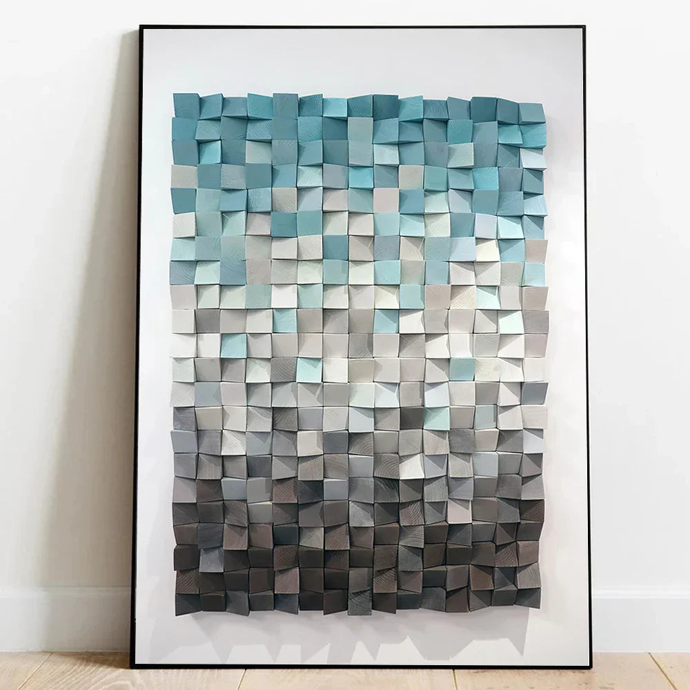 Moderne estetikk 3D-effekt fargeklipp veggkunst Fine Art lerretstrykk abstrakt bilde for stue spisestue hjemmekontor dekor | Skanto