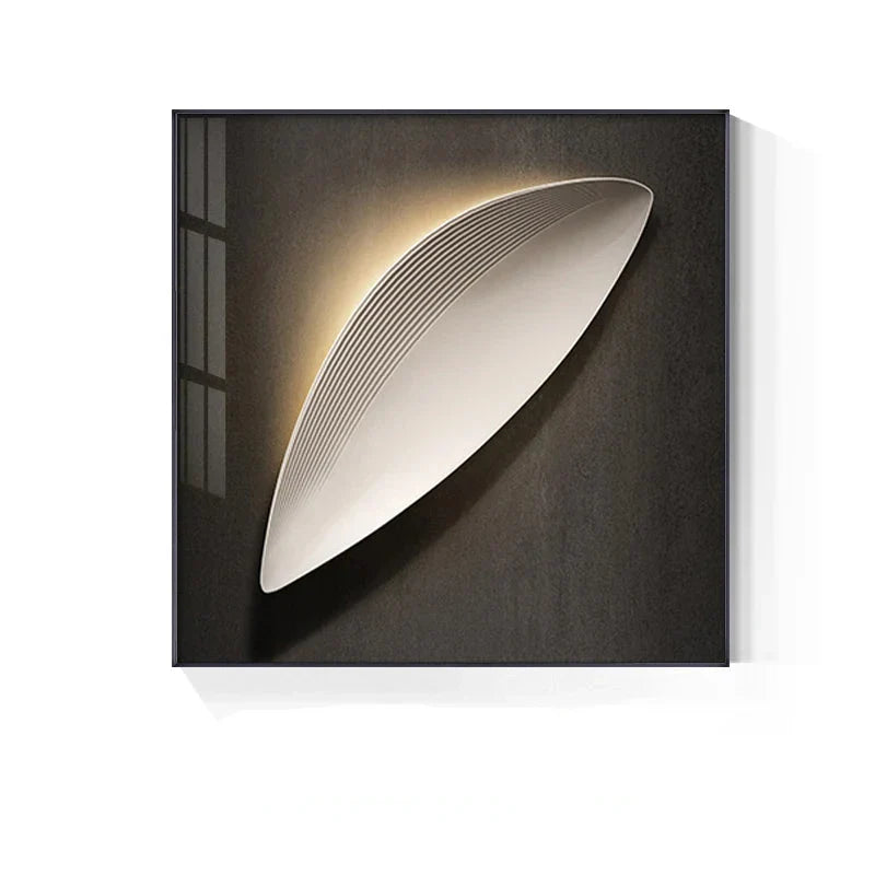 Moderne estetikk 3D LED-effekt abstrakt geometrisk veggkunst fine art lerrettrykk kvadratisk format bilder kunst for moderne interiører | Skanto